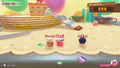 An emote being used in an online lobby in Kirby's Dream Buffet