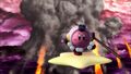 Kabuki Kirby in his true form upon the Warp Star.