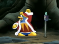 King Dedede is interrupted before he can cut Acore down.