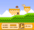 The HUD as it appears in normal gameplay, here showing that Kirby has the UFO ability.