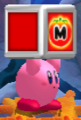 Kirby holding a Maxim Tomato box in the Onion Ocean level
