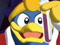 King Dedede examines the vial containing the Head Cold Monsters.