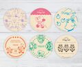 Full set of drink coasters given randomly for each drink purchased in Kirby Café Tokyo from Winter 2020 to March 2022
