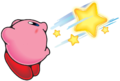 Kirby launching a Star Bullet