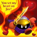 "You set my heart on fire!" Kirby Star Allies-themed Valentine's Day card