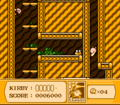 Kirby falls through a vertical bend in the tunnel.