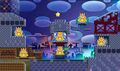 Full view of the level hub in Kirby's Return to Dream Land