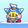 Kirby wearing the Manager Magolor Dress-Up Mask in Kirby's Return to Dream Land Deluxe