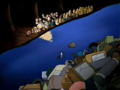 The group discovers large piles of trash in the whale's stomach.