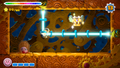 Lasers will block each-other if they cross paths, as seen in this image from Kirby and the Rainbow Curse.