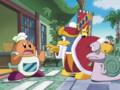 King Dedede and Escargoon demand Chef Kawasaki do something about the dry customer base.