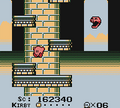 Kirby encountering a Skuller in Kirby's Dream Land