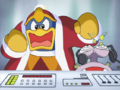 King Dedede takes his anger over the loss of the statues out on Escargoon.