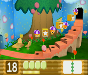 The base of the tree stairway of the tower in Kirby 64: The Crystal Shards.