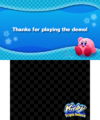 "Thanks for playing" screen