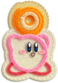Kirby holding a Yarn ball