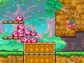 The Kirbys weighting down a weighted platform to open the path forward