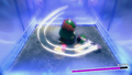 Kirby dodging Wild Edge's Horizontal Slash in The Battle of Blizzard Bridge