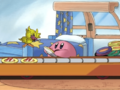 Kirby proceeds to gobble up every plate of rotting sushi that comes his way.
