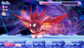Kirby narrowly avoids one of Grand Doomer EX's swoops