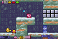 Screenshot from Kirby & The Amazing Mirror of Kirby using his Cell Phone