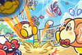 Illustration from the Kirby JP Twitter featuring Fighter Kirby