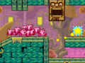 The Kirbys encountering a Grindarr with a freezy stare