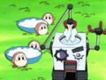 The robot quickly takes over chores from the Waddle Dees.