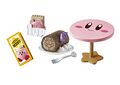 "Cafe Table" miniature set from the "Kirby Cafe Time" merchandise line, featuring an Invincible Candy on the fork handle