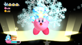 Kirby acquires the Snow Bowl ability.