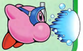 Artwork of Kirby using the Water Gun from Kirby Super Star