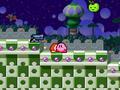 A Blatzy in Illusion Islands of Revenge of the King in Kirby Super Star Ultra
