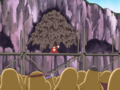 King Dedede causes the cliff to collapse on himself.