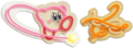 Artwork of Kirby unraveling a Waddle Dee using the Yarn Whip