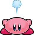 Kirby crouching