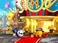 Meta Knightmare Returns credits picture from Kirby: Planet Robobot, featuring Meta Knight and Broom Hatter in front of a casino