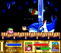 Kirby and Simirror battling Fatty Whale in Kirby Super Star