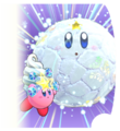 Pause screen artwork of Snow Bowl from Kirby's Return to Dream Land Deluxe