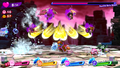 Screenshot of Parallel Meta Knight splitting into four and firing multiple crescent shots from the air