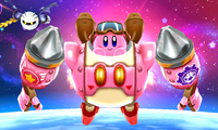Kirby: Planet Robobot panel from Puzzle Swap in the StreetPass Mii Plaza, featuring the Meta Knight Gear sticker