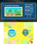 Stage selection screen for the Kirby's Extra Epic Yarn demo