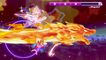Kirby striking Magolor with Monster Flame