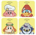 Character face artwork for the Kirby Café