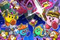 Kirby JP Twitter promotional art for Super Kirby Clash, featuring Doctor Healmore Kirby