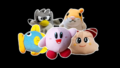 Kirby's Dream Land 3 plush set by Bandai, which includes Kirby, Rick, Kine, Coo and ChuChu