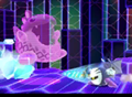 Meta Knightmare Returns credits picture from Kirby: Planet Robobot, featuring Meta Knight attacking Holo-Ice Dragon 2.0