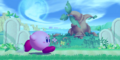 Kirby running in Cookie Country