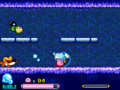 Bubble Kirby runs away from Spinni and Squeakers