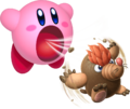 Artwork of Kirby inhaling Digguh