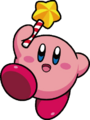 Promotional stock artwork of Kirby with the Star Rod